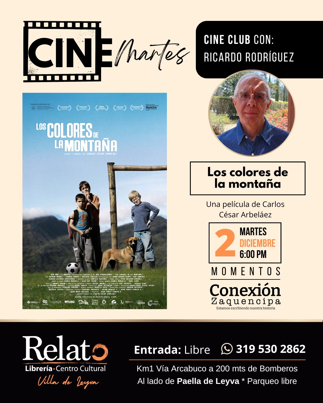 cinemartes colores montana relato libreria villa leyva