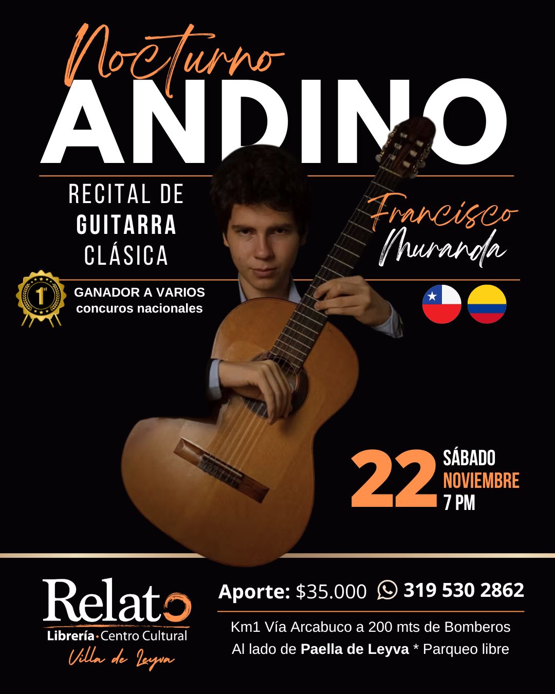 guitarra andino clasica musica francisco muranda copncierto villa leyva relato