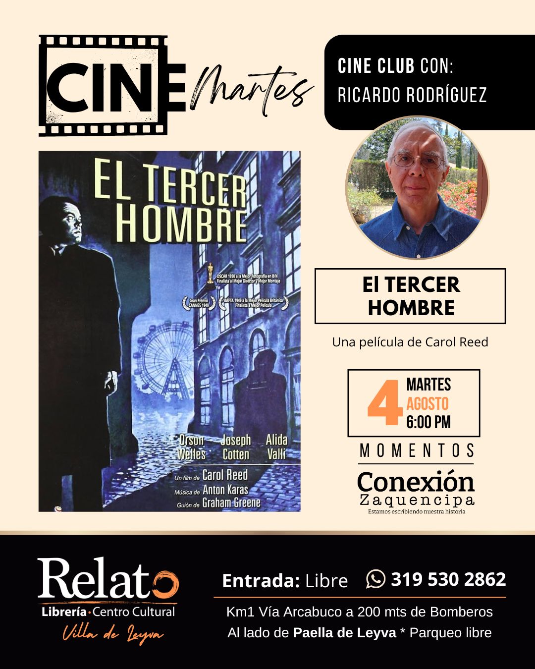 cinemartes tercer hombre relato villa leyva cine